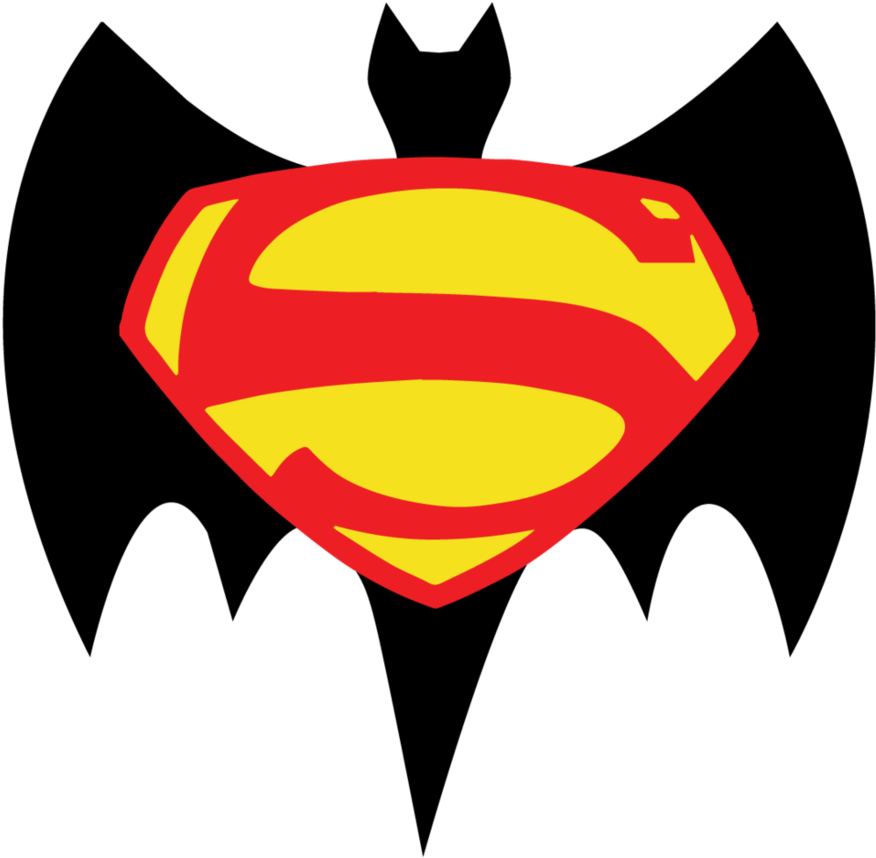 Superman Batman Logo Hybrid PNG Image