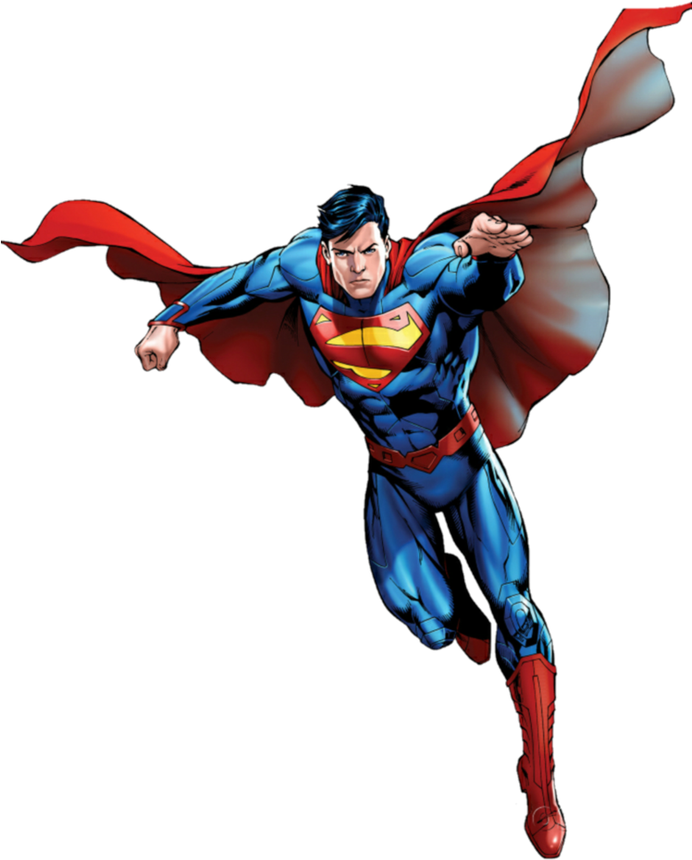 Superman_ Flying_ Heroic_ Pose PNG Image