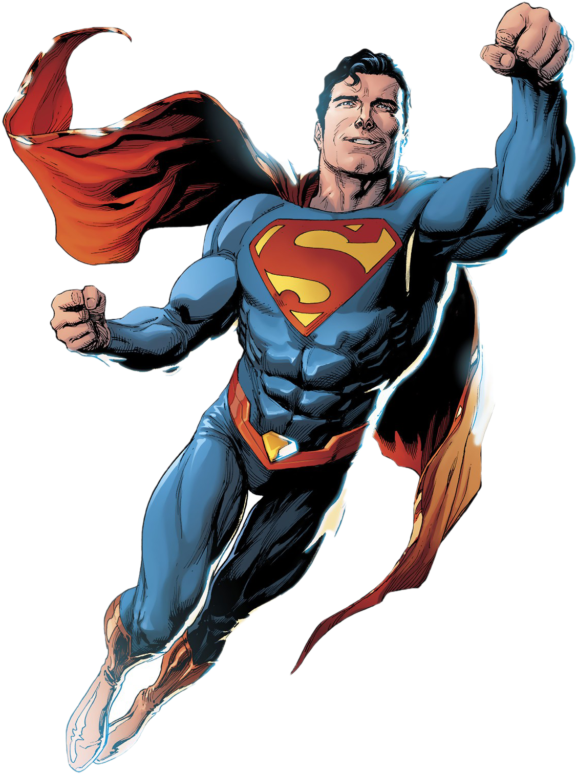 Superman_ Flying_ Heroic_ Stance PNG Image