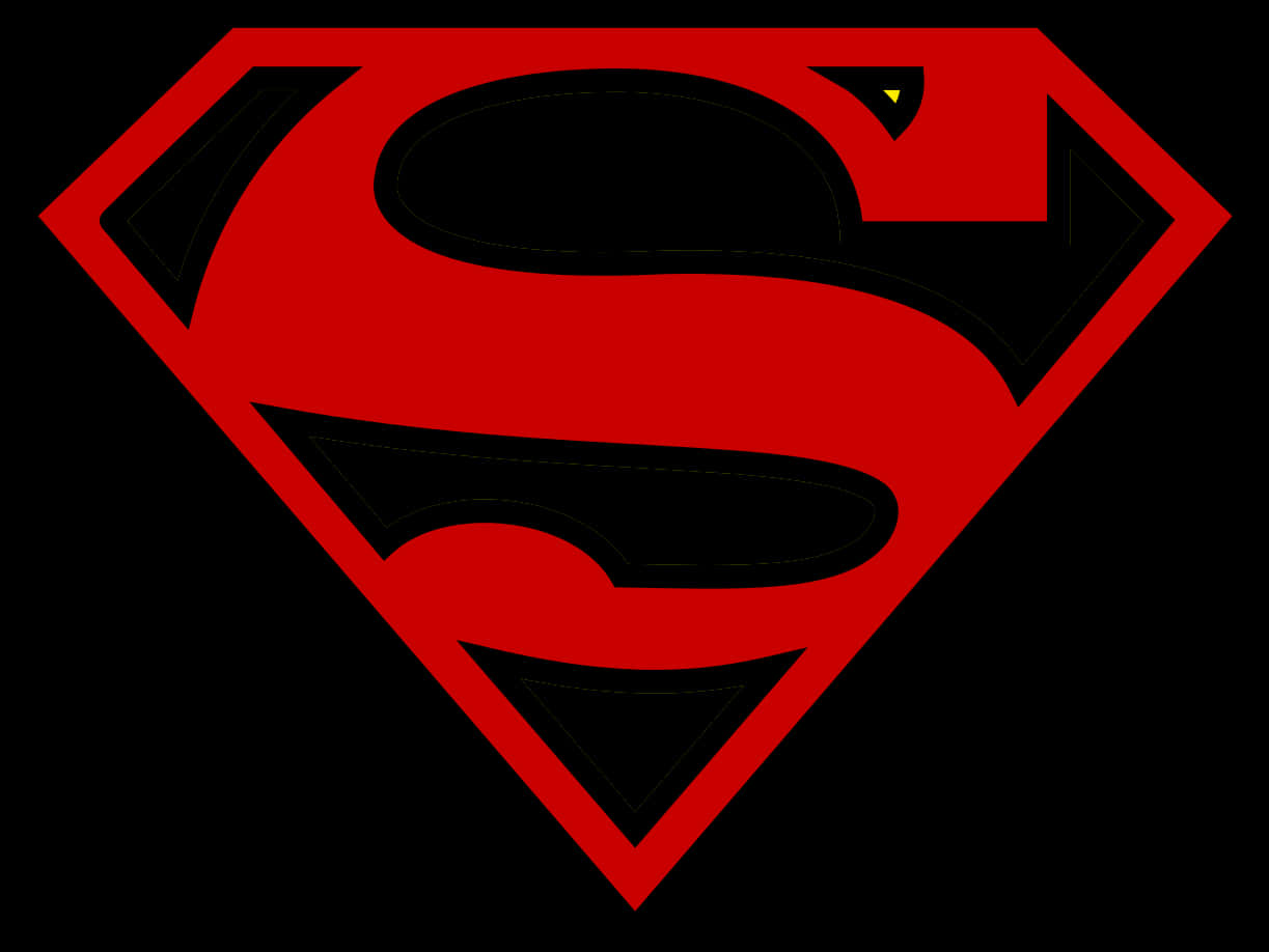 Superman Logo Iconic Redand Black PNG Image