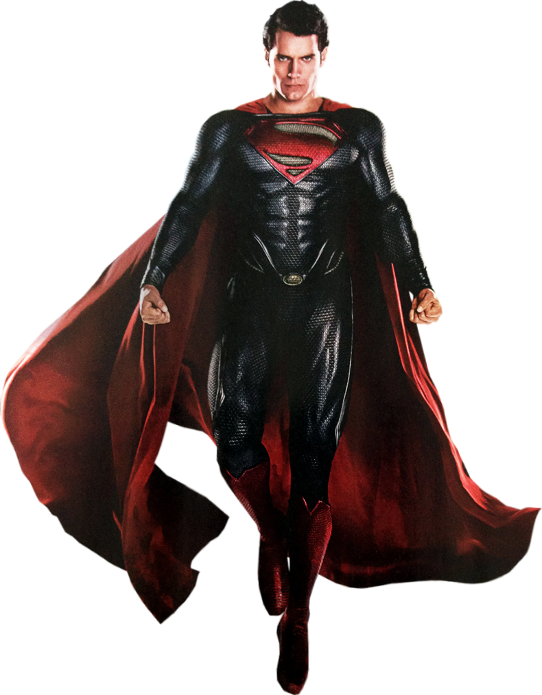 Supermanin Action Pose PNG Image