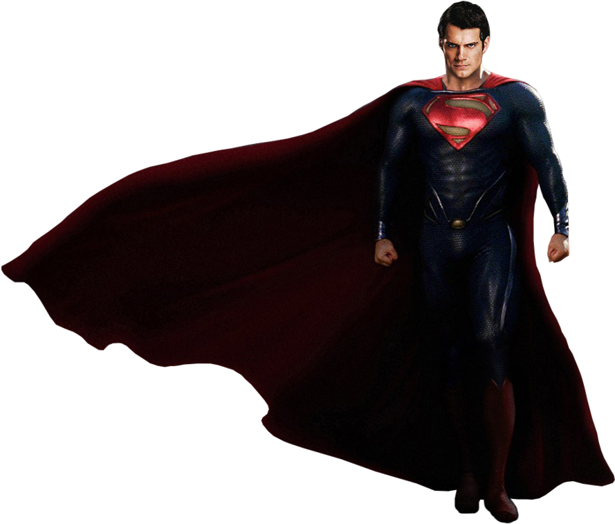 Supermanin Action Pose PNG Image