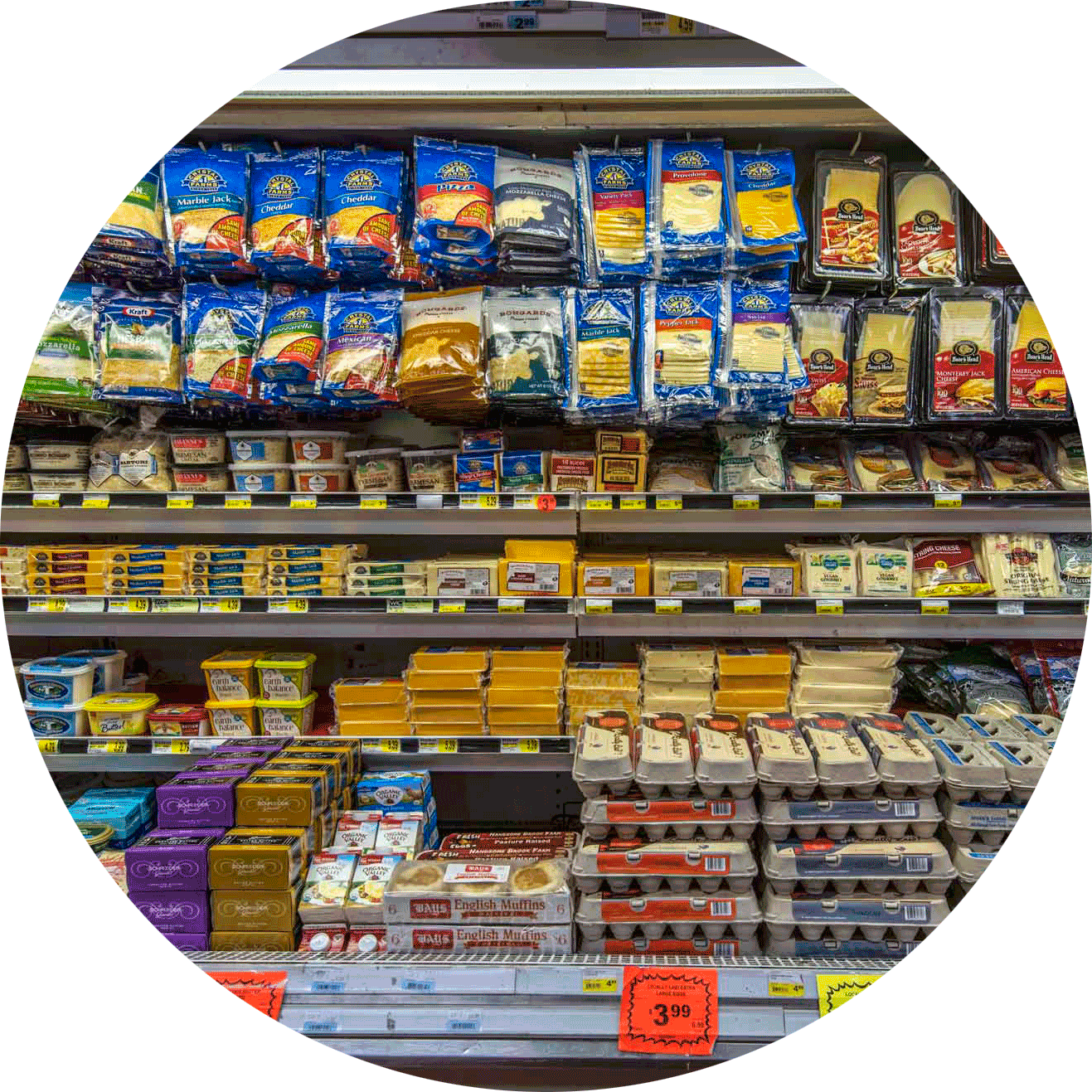 Supermarket Cheeseand Dairy Products Aisle PNG Image