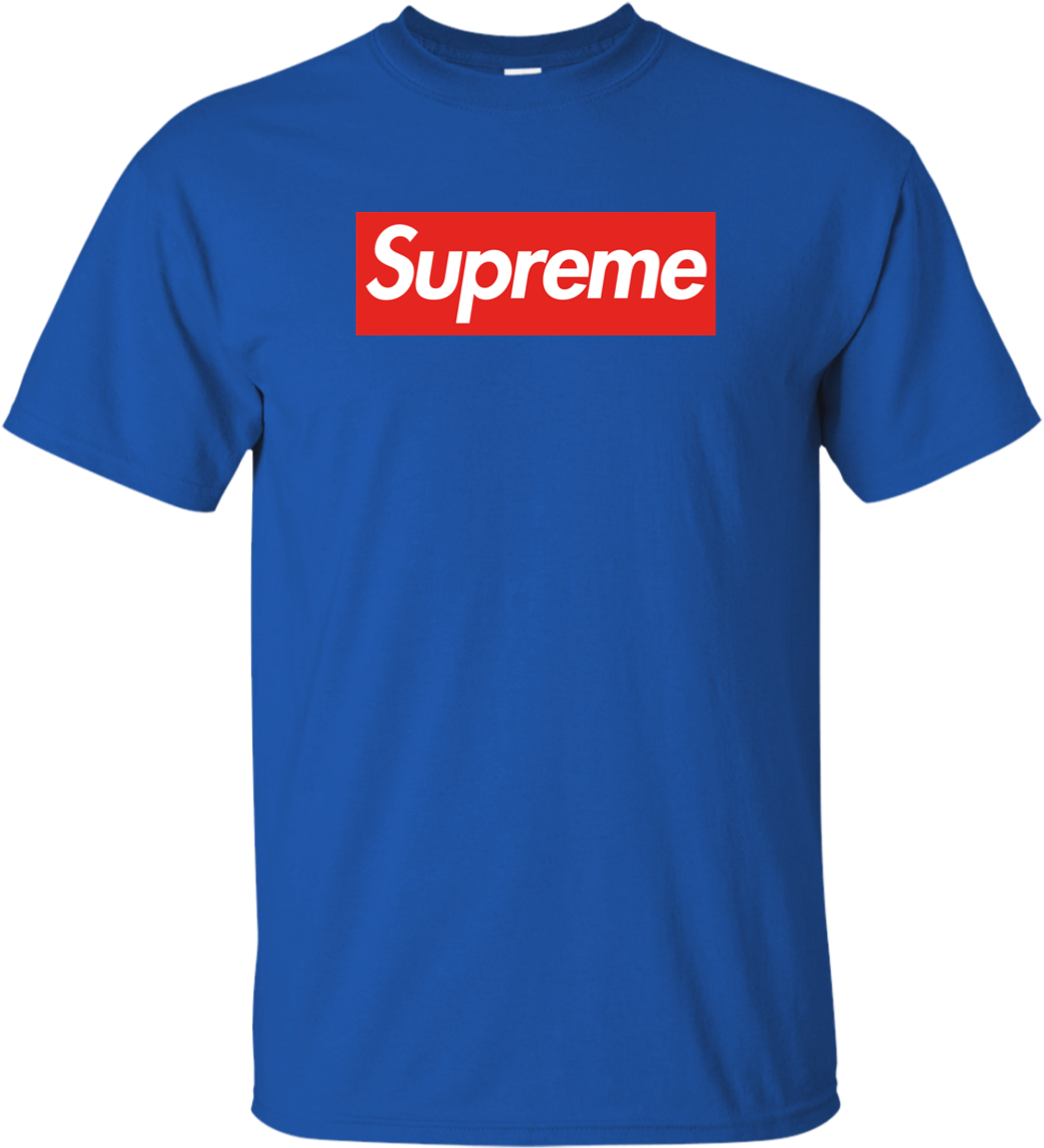 Supreme Logo Blue Tshirt PNG Image