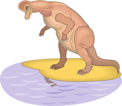 Surfing Dinosaur Illustration PNG Image