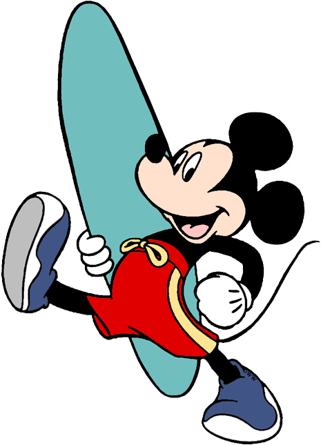 Surfing Mickey Mouse Clipart PNG Image