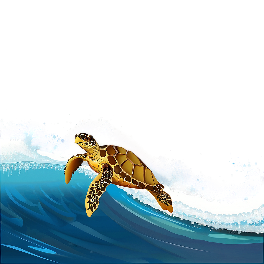 Surfing Sea Turtle Cartoon Png Oxt PNG Image