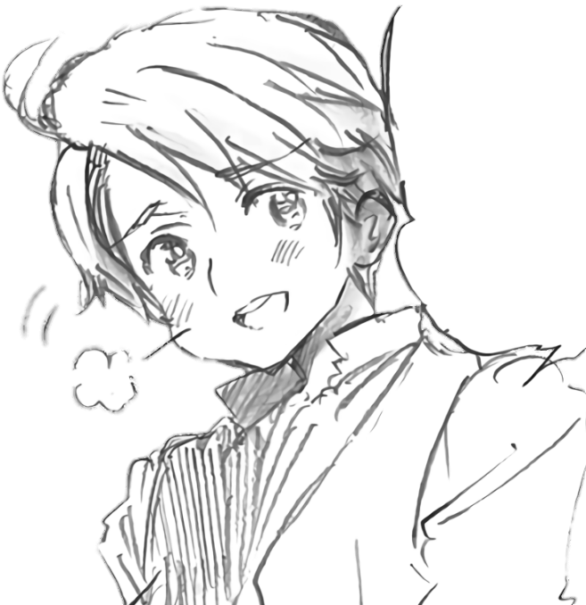 Surprised Anime Character Sketch PNG Image