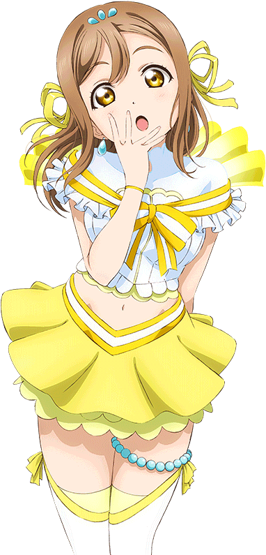 Surprised Anime Girl Yellow Outfit PNG Image