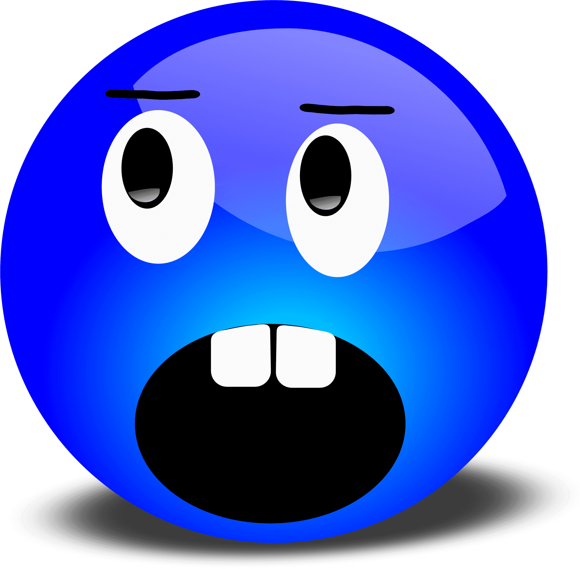 Surprised Blue Emoji Expression PNG Image