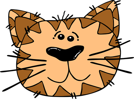 Surprised Cartoon Cat Face PNG Image