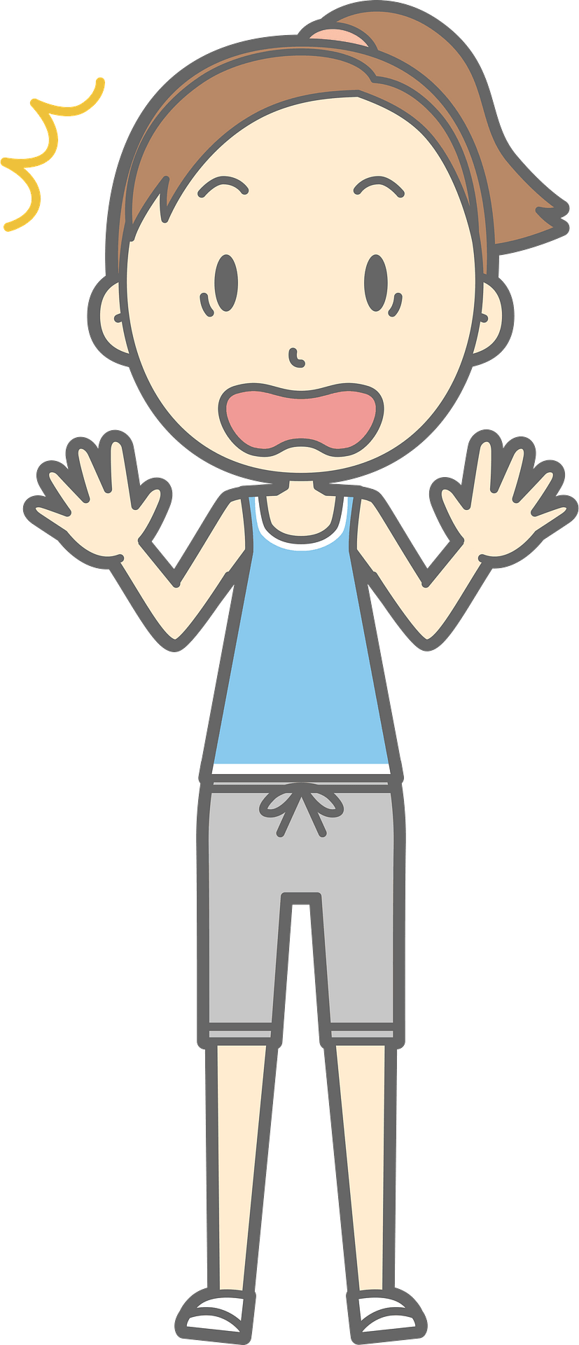 Surprised Cartoon Girl Expression PNG Image