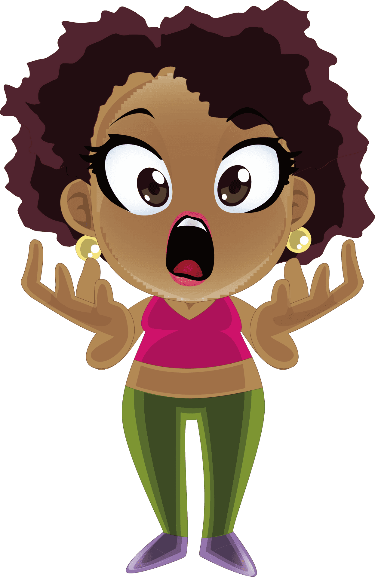 Surprised Cartoon Girl Expression PNG Image