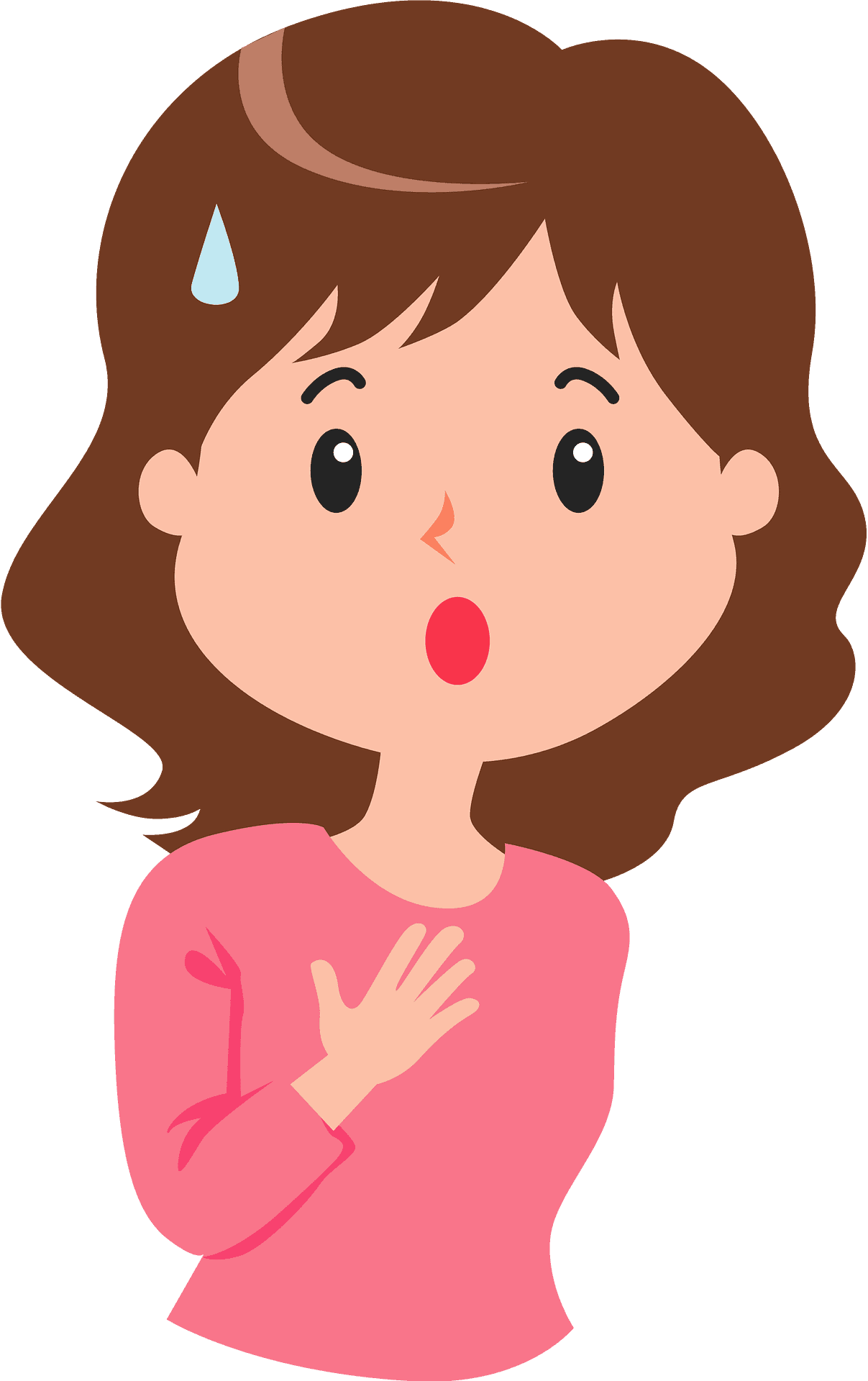 Surprised Cartoon Girl Illustration PNG Image