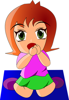 Surprised Cartoon Girl Illustration PNG Image