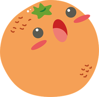 Surprised Cartoon Orange PNG Image