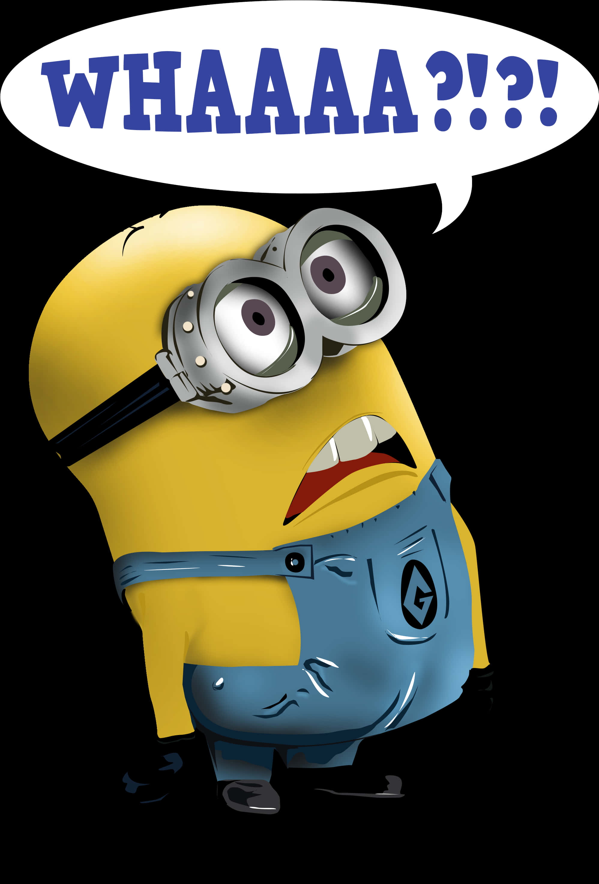 Surprised Minion Whaaa PNG Image