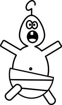 Surprised Stick Figure Baby PNG Image