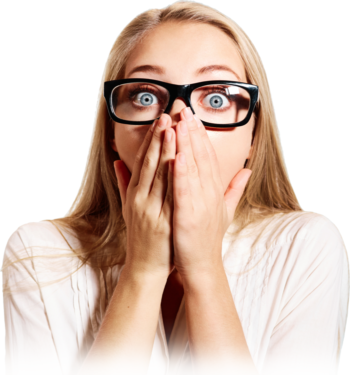 Surprised Woman Covering Mouth PNG Image