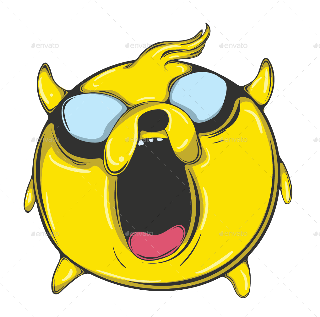 Surprised Yellow Creature Illustration PNG Image