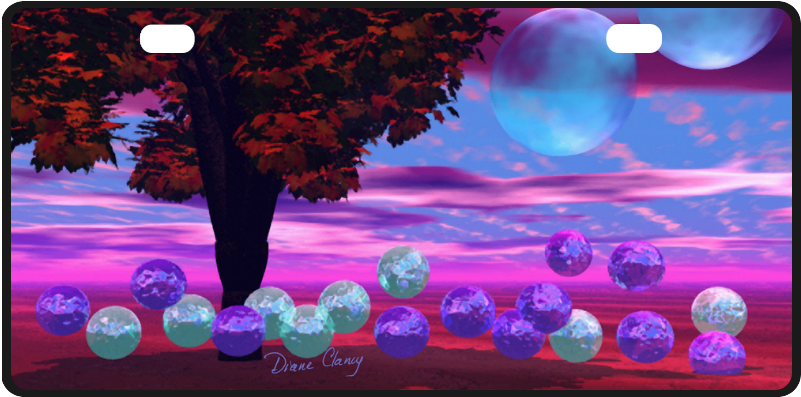 Surreal Bubbles Under Tree PNG Image