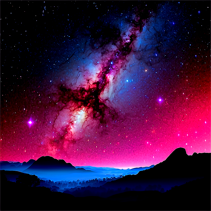 Surreal Galaxy Stars Landscape Png Fqo30 PNG Image