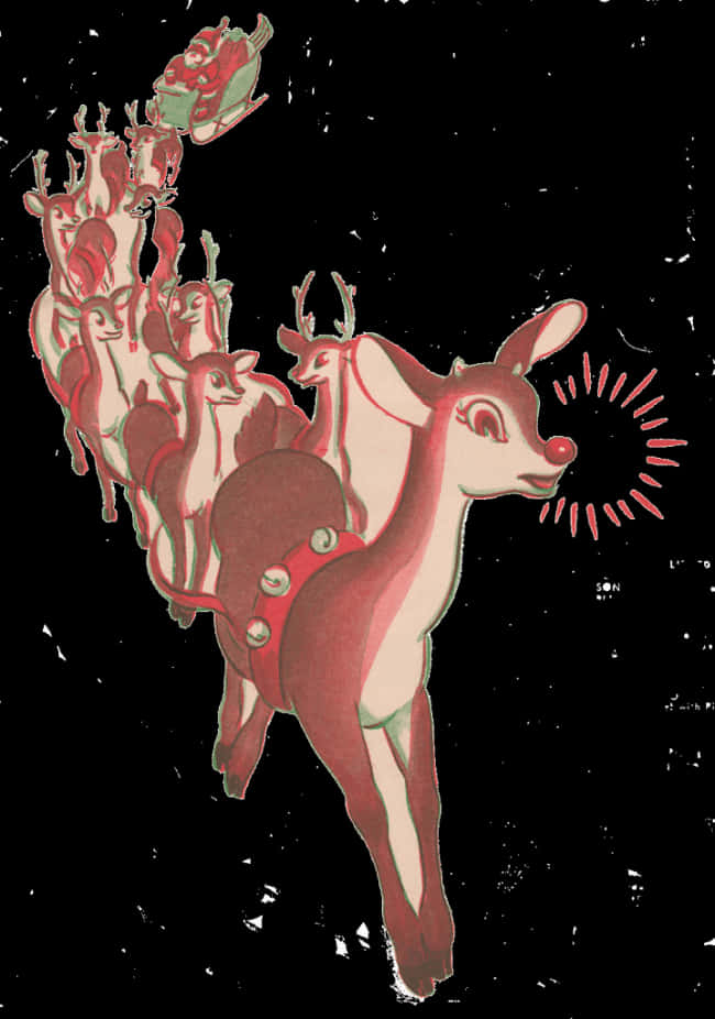 Surreal Reindeer Transformation PNG Image