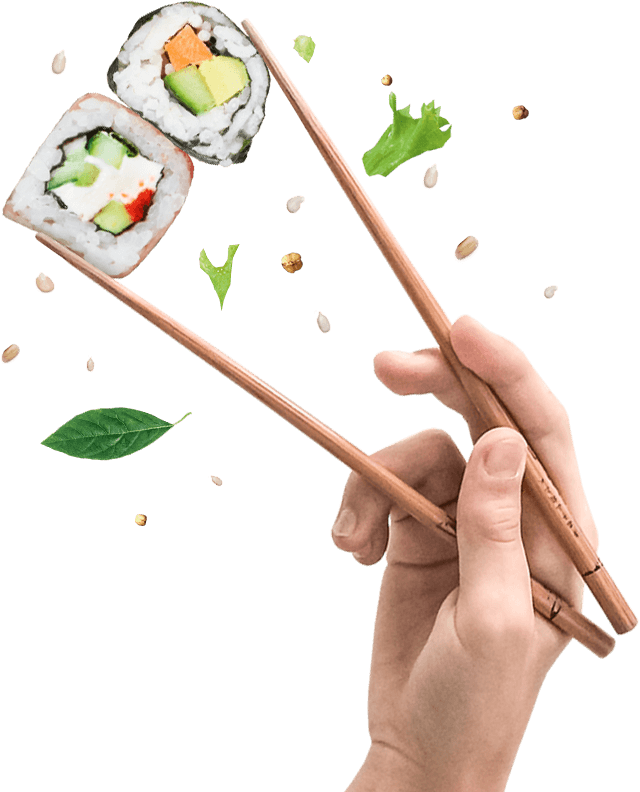 Sushi Suspendedin Midair PNG Image