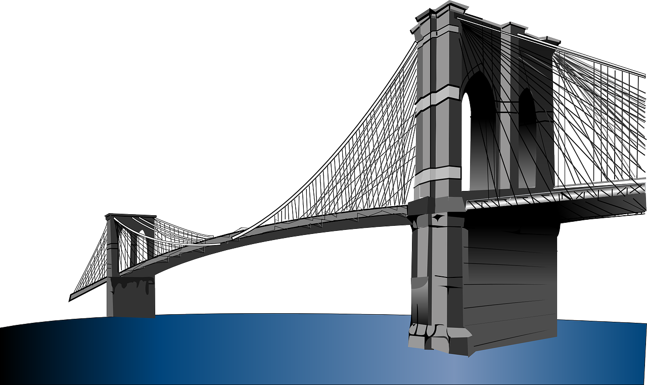 Suspension Bridge Graphic Rendering PNG Image