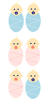 Swaddled Babies Illustration PNG Image