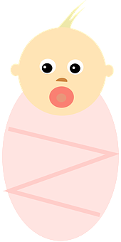 Swaddled Baby Cartoon PNG Image