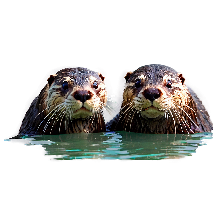 Swamp Otters Playing Png Miw9 PNG Image