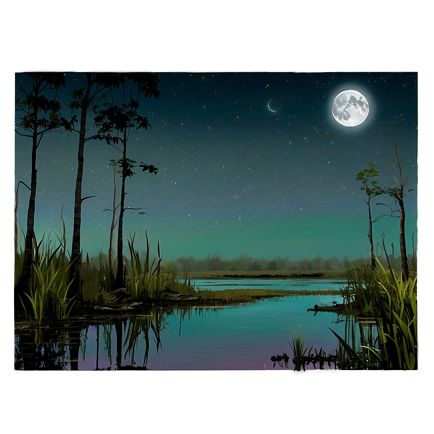 Swamp Under Moonlight Png Rjw66 PNG Image