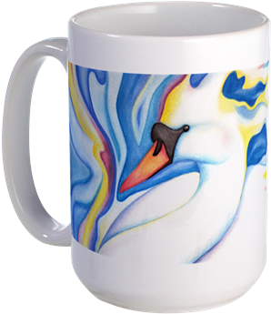 Swan Art Coffee Mug PNG Image