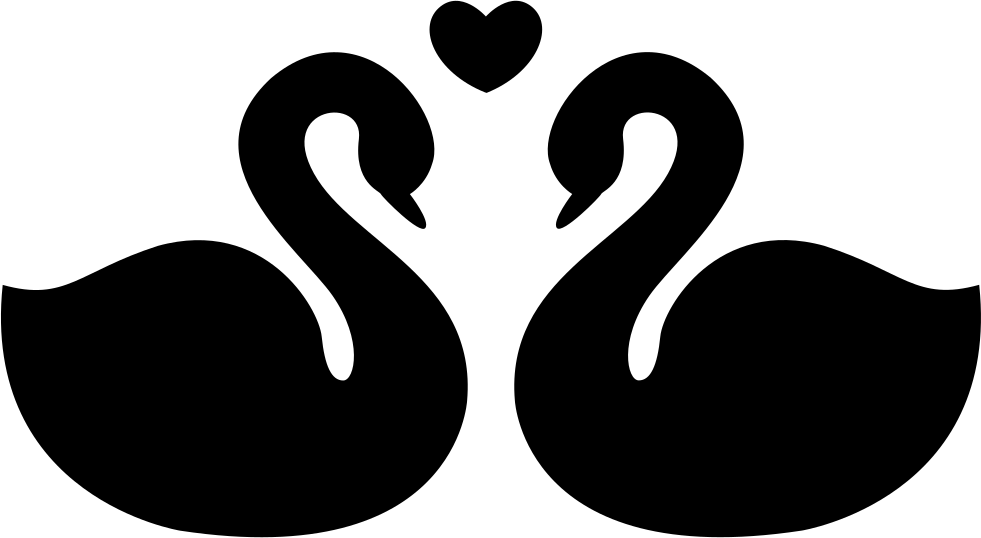 Swan Love Silhouette PNG Image