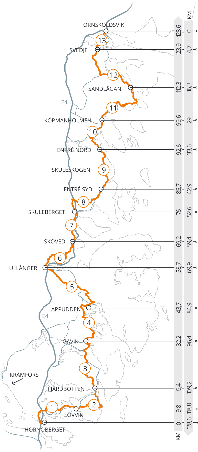 Sweden Hiking Trail Map PNG Image