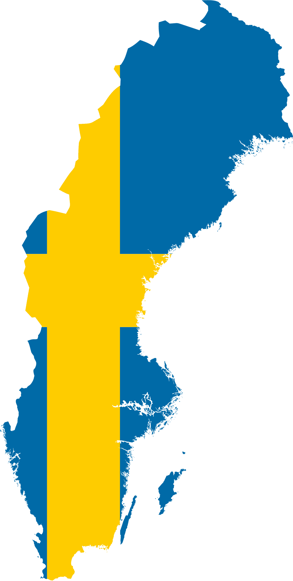 Sweden Map Outlinewith Flag PNG Image