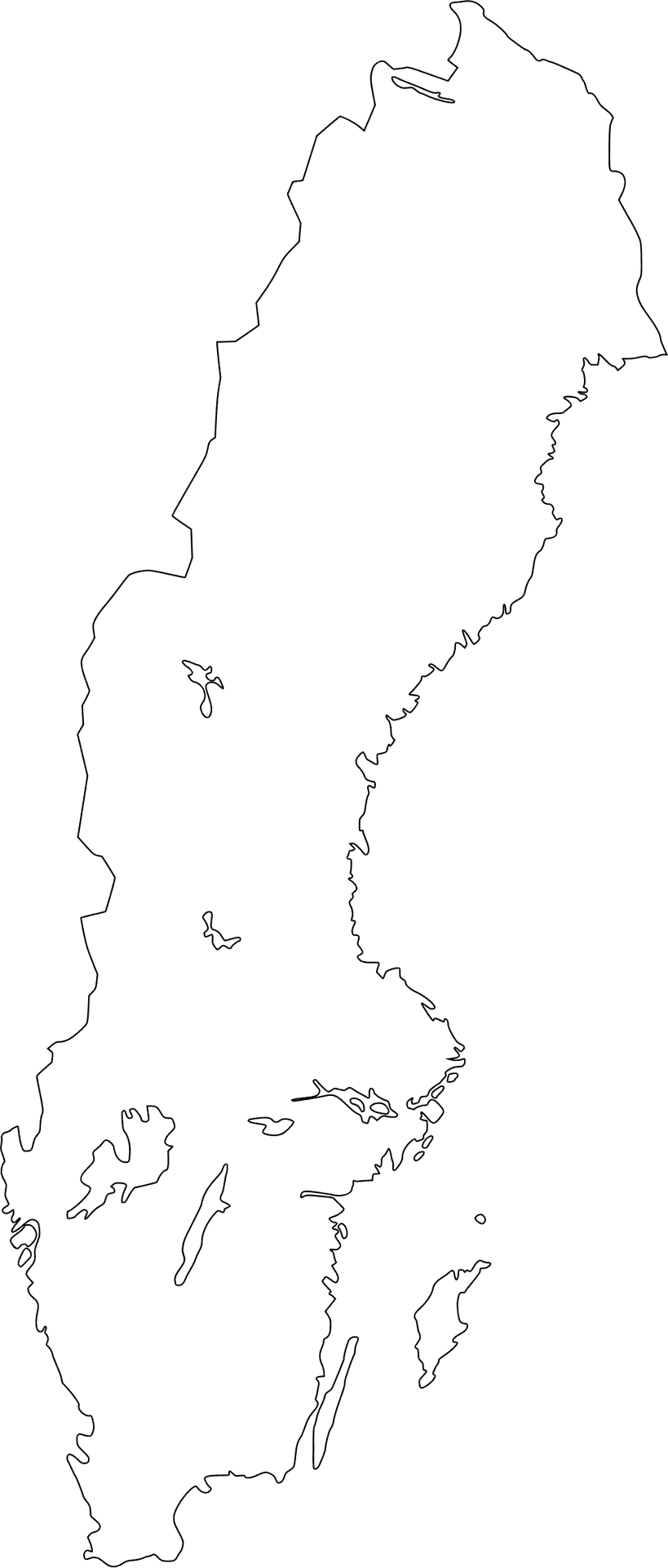 Sweden Outline Map PNG Image