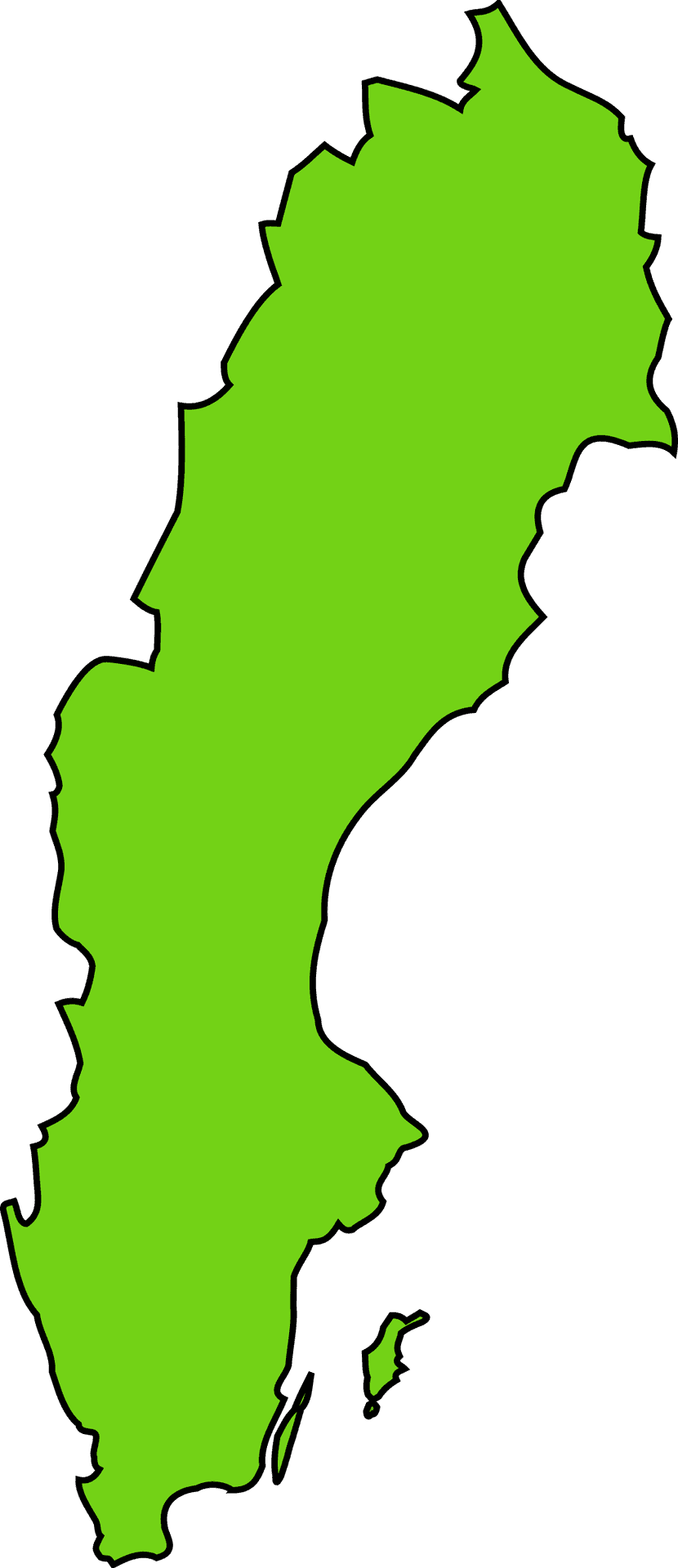 Sweden Outline Map PNG Image