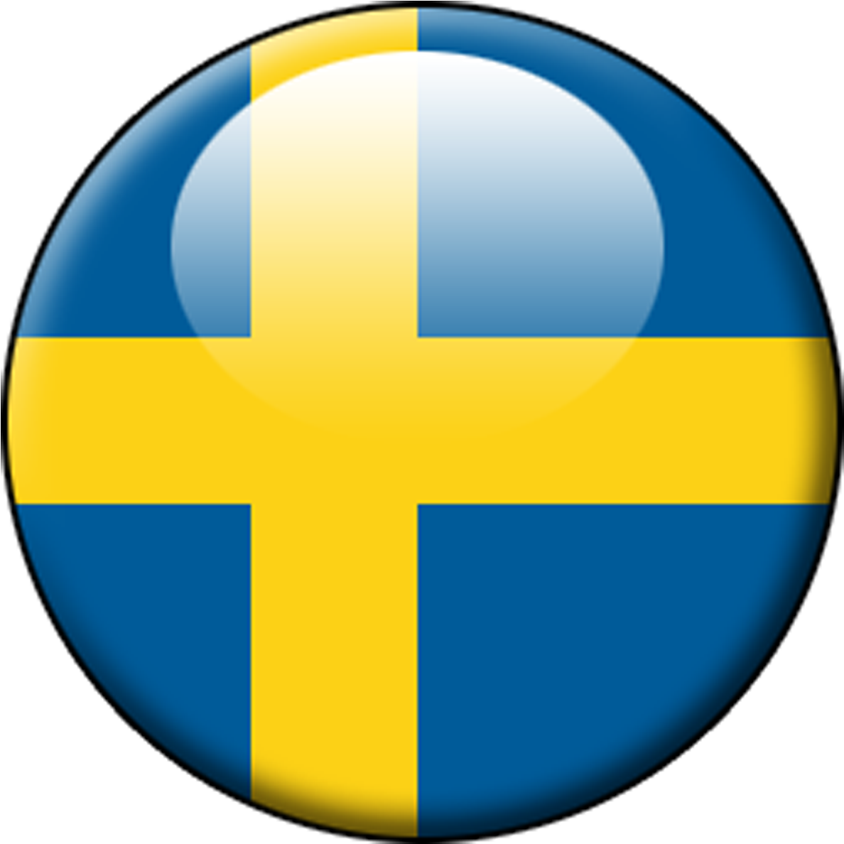 Swedish Flag Button PNG Image