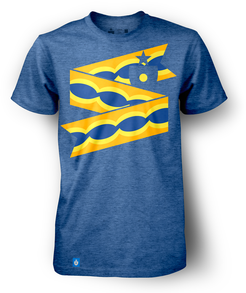 Swedish Flag Waves T Shirt Design PNG Image