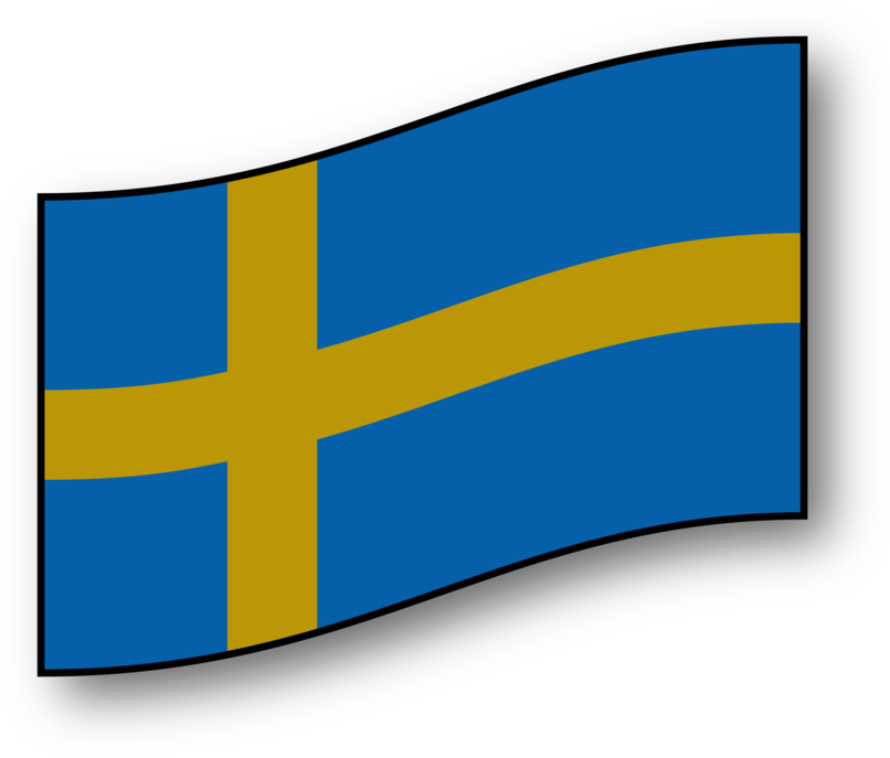 Swedish Flag Waving PNG Image