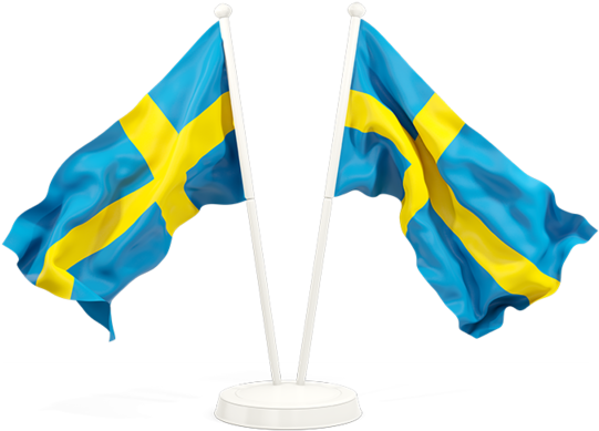 Swedish Flags Waving PNG Image