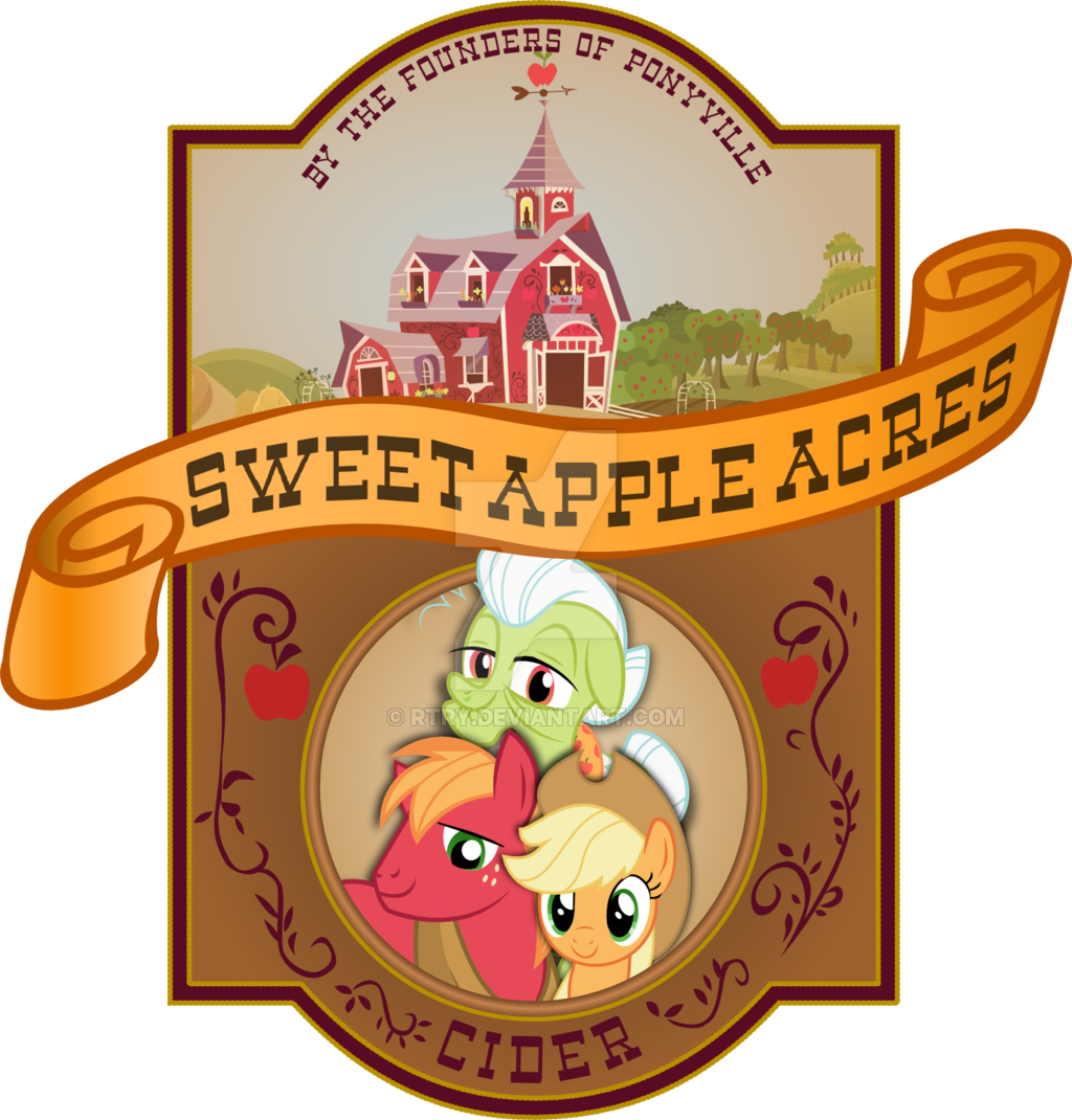 Sweet Apple Acres Cider Label PNG Image