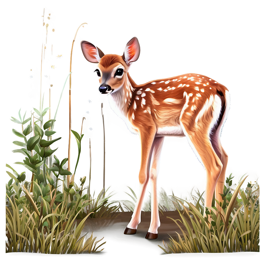 Sweet Fawn Scene Png 06242024 PNG Image