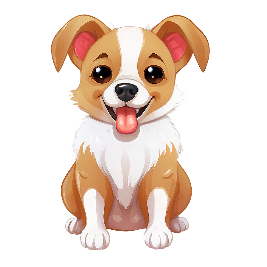 Sweet Kawaii Dog Illustration Png Wrh11 PNG Image