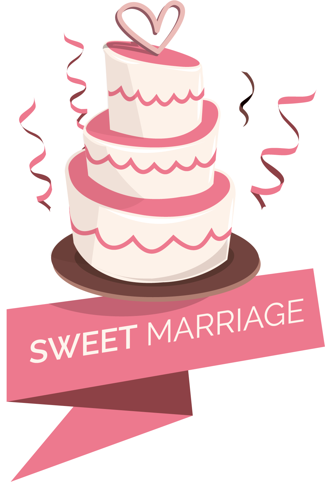 Sweet Marriage Cake Logo PNG Image