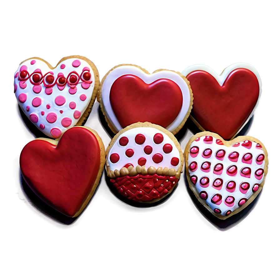 Sweet Valentine's Day Heart Cookies Png 06202024 PNG Image