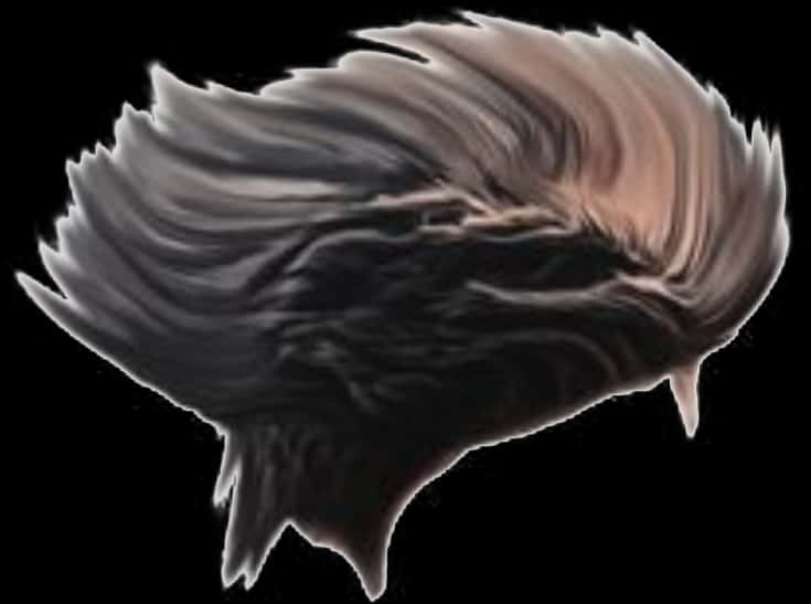 Swept Back Hair Overlay PNG Image