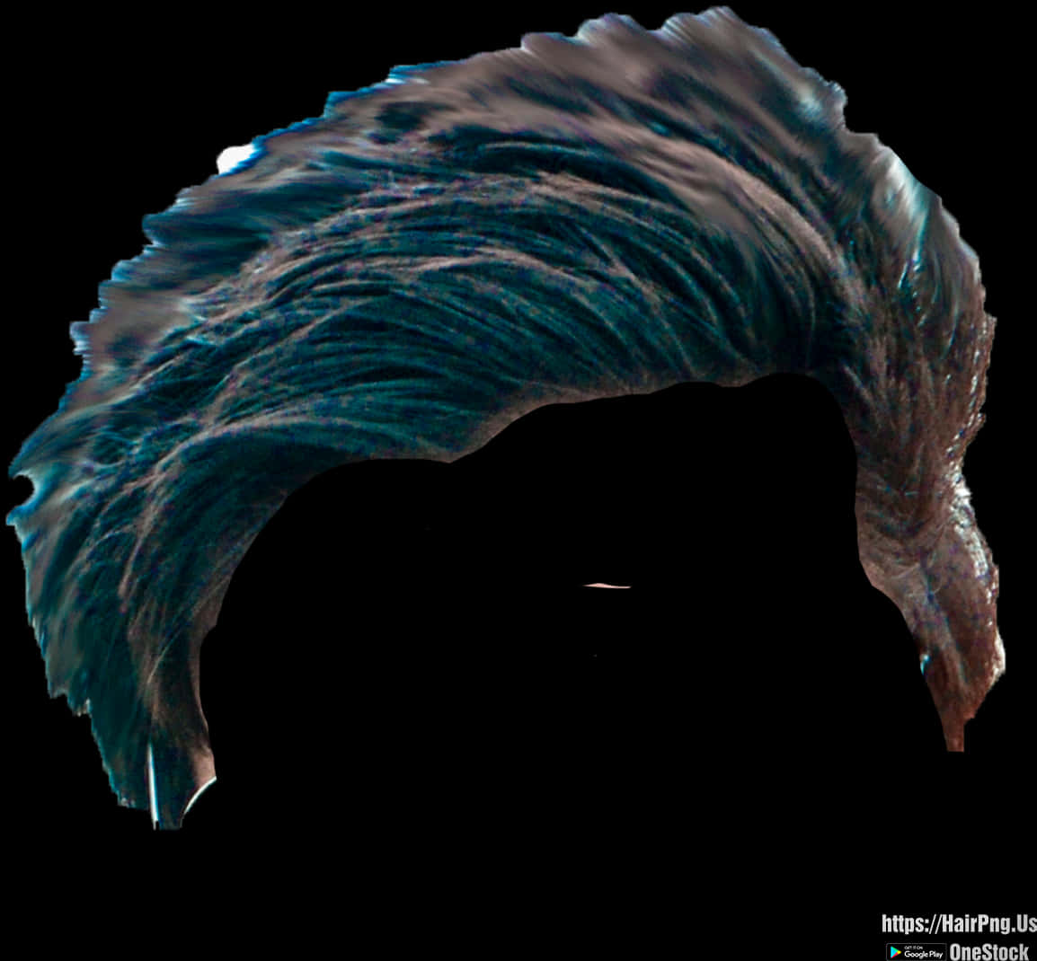 Swept Back Hair Texture PNG Image